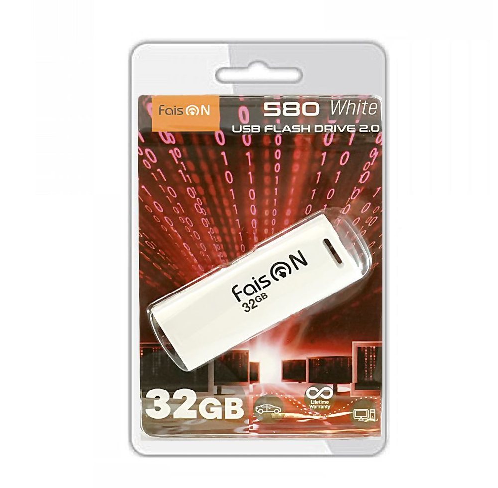 USB Флешка 32GB Faison 580, USB 2.0, белая