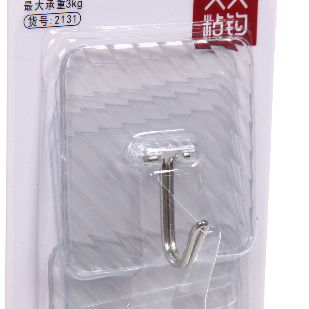 Крючки в наборе 4шт на липком слое «ЛАМИНГТОН», прозрачные, 24,5*8см/нагрузка 3кг