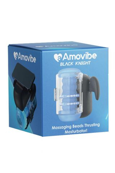 Инновационный робот-мастурбатор Black Knight с массажем бусинами (Цвет: черный)