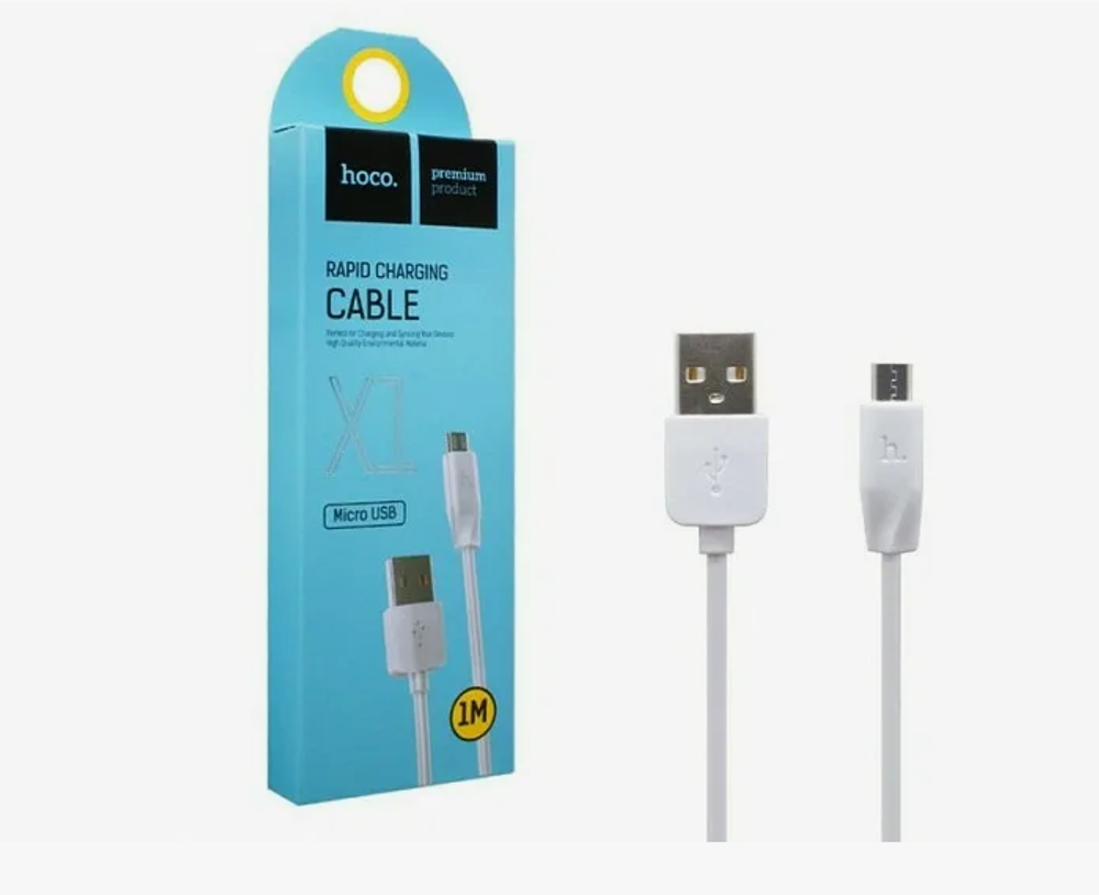 Кабель USB - Micro HOCO X1 (белый)  1м