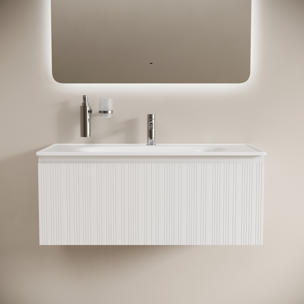 Тумба подвесная SANCOS Code 990х453х400, c одним  ящиком оснащенным доводчиками, цвет белый , арт. CD100W