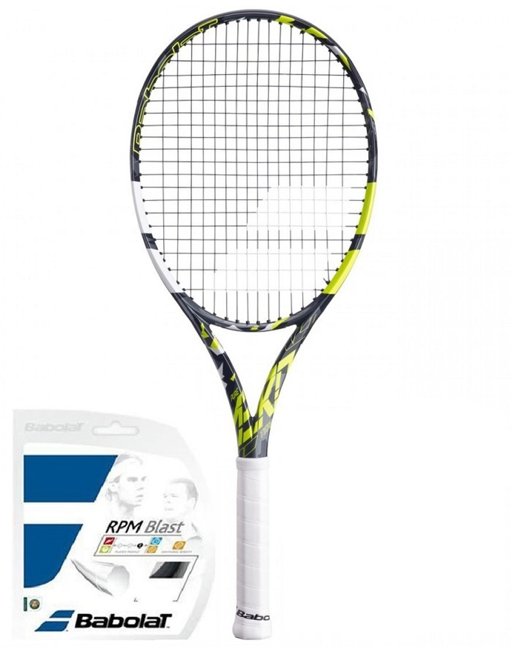 Теннисная ракетка Babolat Pure Aero Lite - grey/yellow/white струны и натяжка в подарок