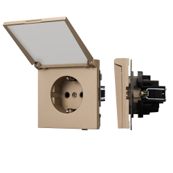 Механизм розетки влагозащищённый SCT-TENDO-MCP-PL-GD (230V, 16A) (Arlight, -) 054093