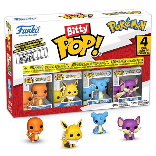 Фигурка Funko Bitty POP! Pokemon Charmander+Jolteon+Lapras+Rattata 4PK 81133 (00055302/260525/0081001/8, Китай)