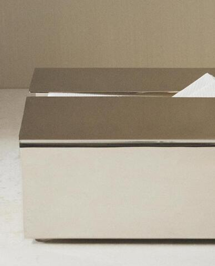 ZARA HOME МЕТАЛЛИЧЕСКАЯ КОРОБКА ДЛЯ САЛФЕТОК, СЕРЕБРЯНЫЙ