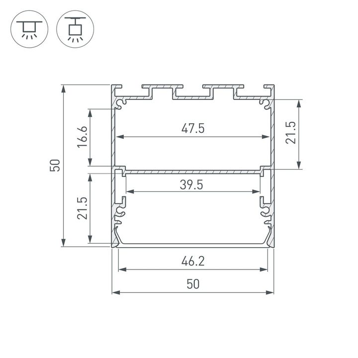 Профиль Arlight Line-S-5050-2500 Anod 041837