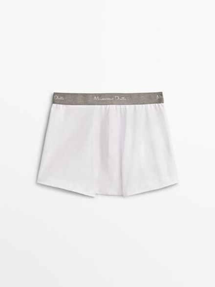 Massimo Dutti Шорты-боксеры с серым поясом, белый