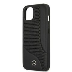 Кожаный чехол Mercedes-Benz CDO для iPhone 14 (Черный)