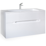Тумба с раковиной Jorno Modul 100 см Mоl.01.97/P/W белая