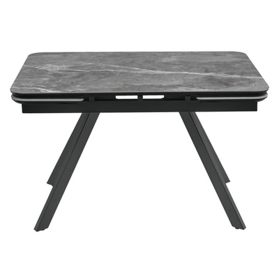 Стол Arthur раскладной 120-184x80x75см, керамогранит серый мрамор Greys Grey, чёрный