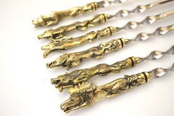 Шашлычный набор «Звери» на 6 шампуров