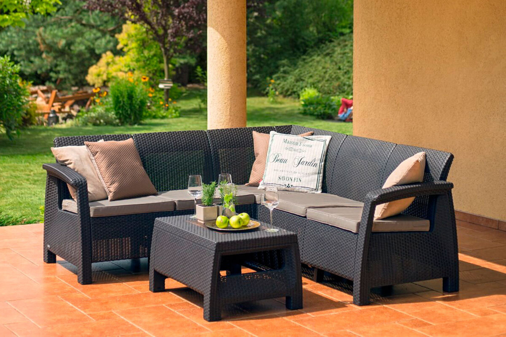 Комплект мебели Corfu Relax Set, коричневый