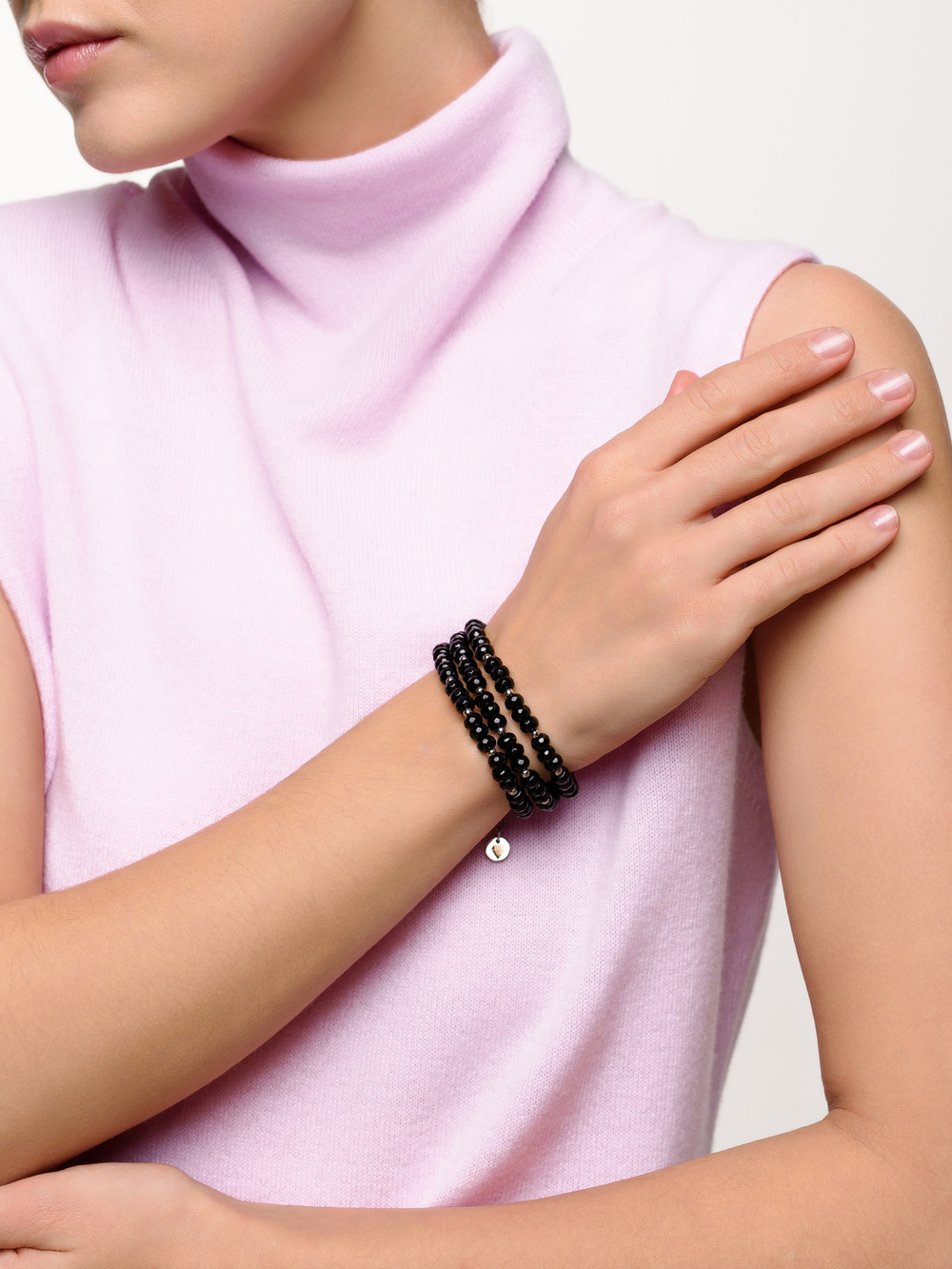 Браслет "Black night" из черного агата Silver