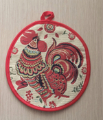 Гобеленовый набор для кухни Петушок красный (колпак на чайник и прихватка)