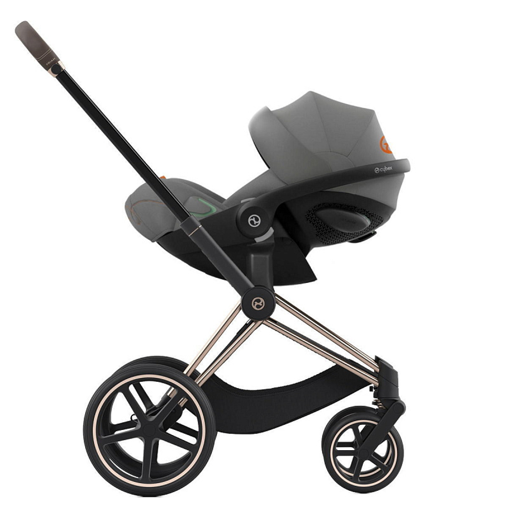 Коляска 3 в 1 Cybex Priam IV Rosegold и автокресло Cloud G i-Size Lava Grey Peach Pink