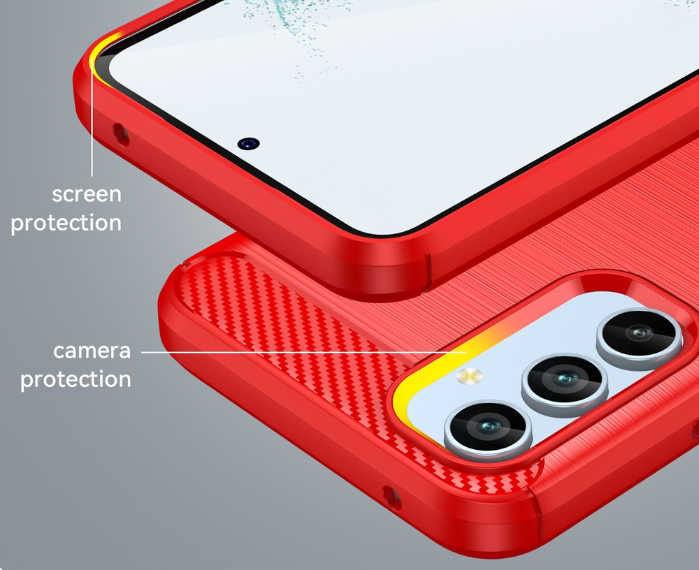 Чехол красного цвета в стиле карбон для Samsung Galaxy A54 5G, серии Carbon от Caseport