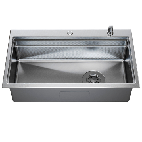 Мойка настол.монтаж 78х48 (1,0) вып 3 1/2 MIXLINE ПРО с ФАСКОЙ 21,5см с сиф.(сатин дек)+доз+кол+р/д