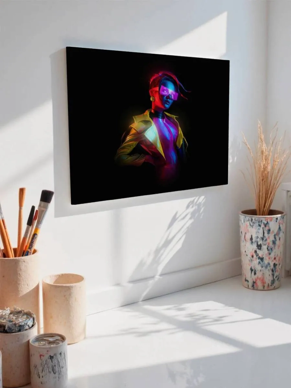 Картина на стену 40 X 50 Киберпанк девушка