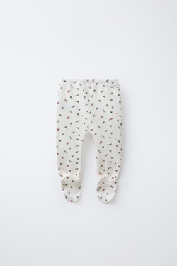 ZARA ЛЕГИНСЫ С ПРИНТОМ «ДЕРЕВЬЯ», ЭКРЮ