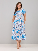 Платье П-026/индигоцветы-точки