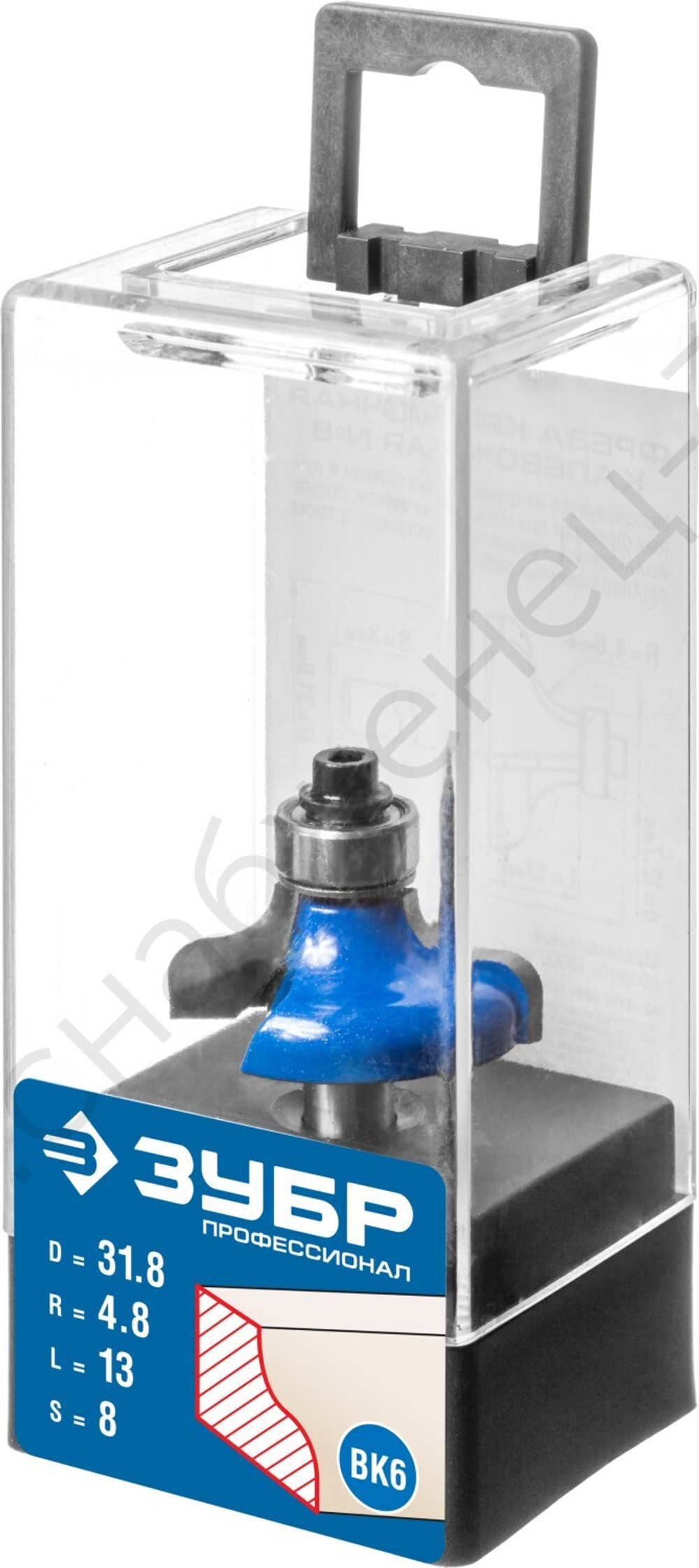 ЗУБР 31,8x14мм, радиус 4.8мм, фреза кромочная калевочная №8