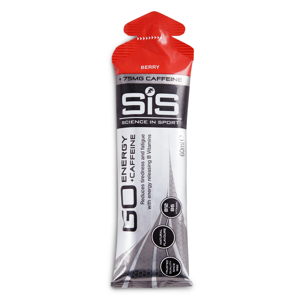 Гель энергетический с кофеином 75 мг SIS Go PLUS Caffeine Gel, Ягоды, 60мл 4шт