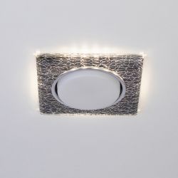 Встраиваемый светильник со светодиодной подсветкой ЭРА DK LD50 WH/BK GX53 белый черный | Встраиваемые LED светильники