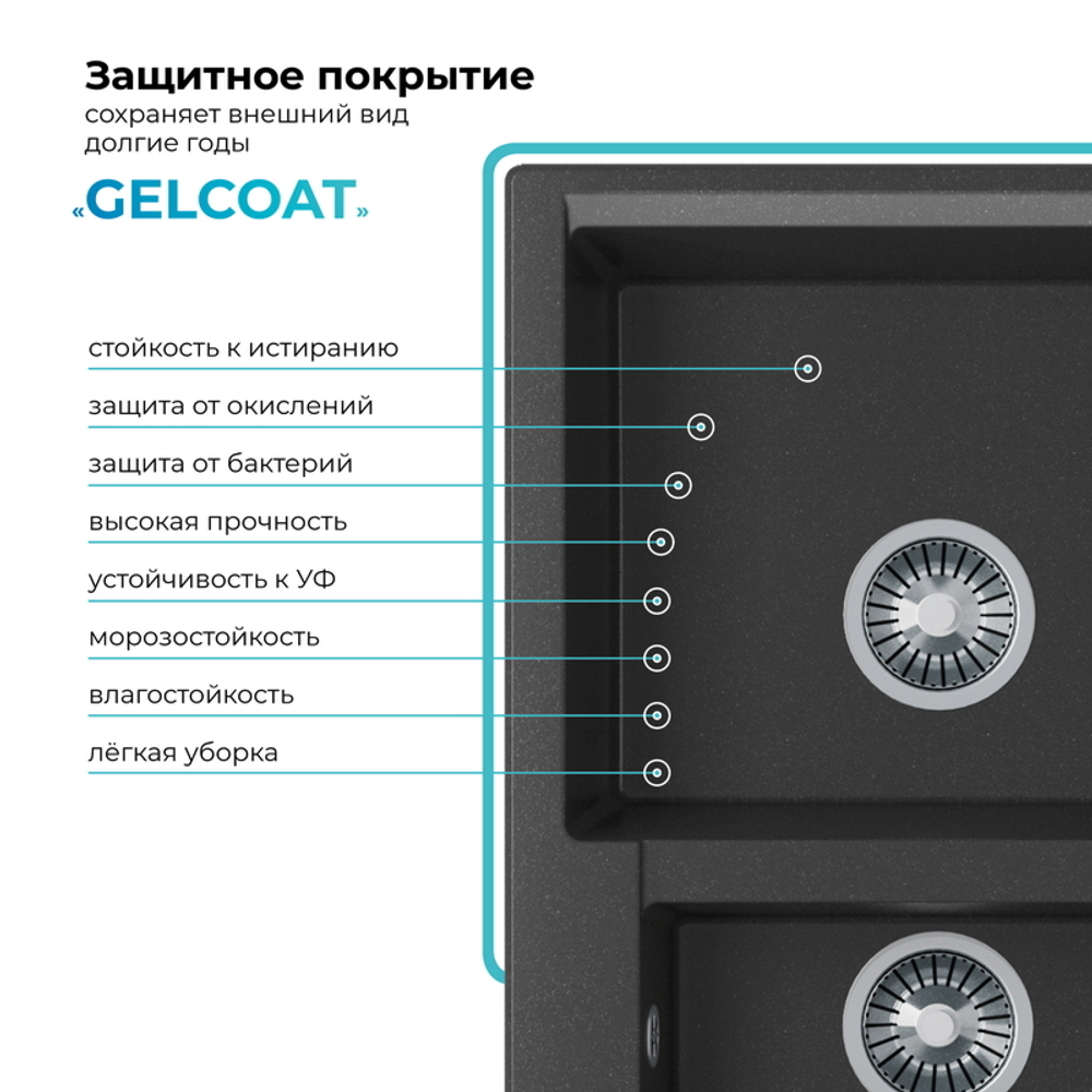 Мойка POLYGRAN BRIG-620 черный №16
