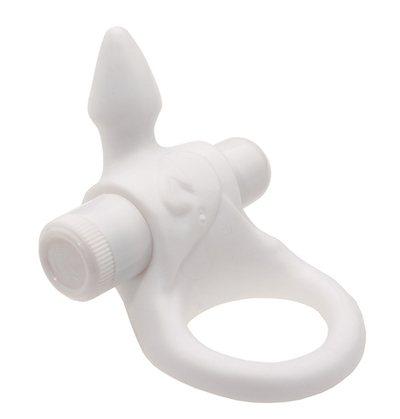 Белое виброкольцо Max с клиторальным шипом