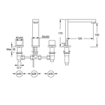 Смеситель для раковины Steinberg Серия 160 на 3 отверстия с 90° керамическими вентилями, со сливным гарнитуром 1 1/4“, хром 160 2000