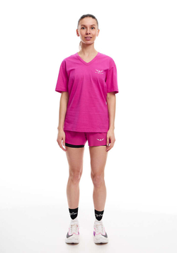 ФУТБОЛКА ЖЕНСКАЯ COTTON TEE V-NECK-SUPER PREMIUM | PURPLE