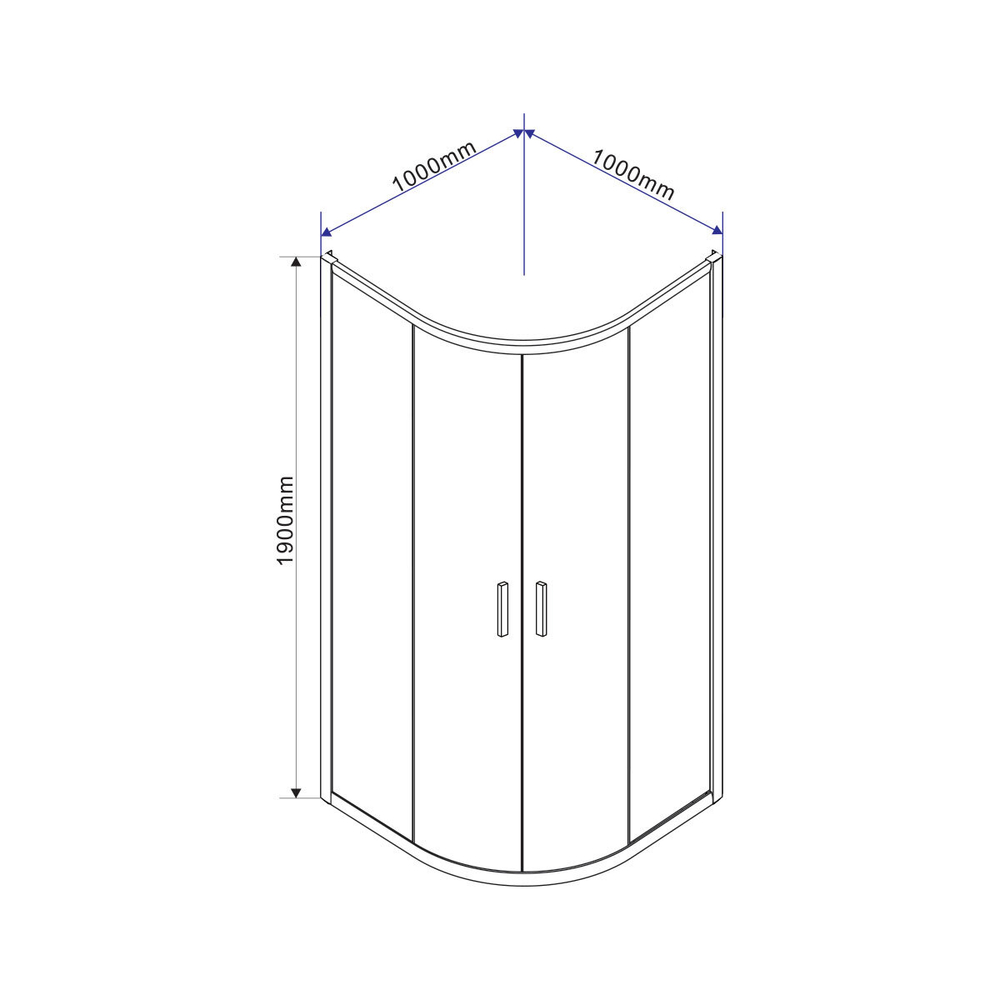 Душевой уголок Garda VSQ-1G100CL, 1000*1000, хром, стекло прозрачное