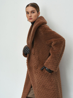 Шуба женская чебурашка тедди эко