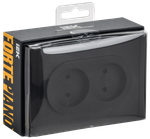 FORTE&PIANO Розетка 2-местная без заземления с защитными шторками безвинтовое крепление 10А FP125M металл черный IEK