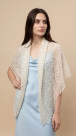 Оренбургский пуховый платок-паутинка А110-02 экрю