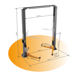 WDK-529 Подъемник двухстоечный с верхней синхронизацией 4 тонны, одност.разбл., 380В