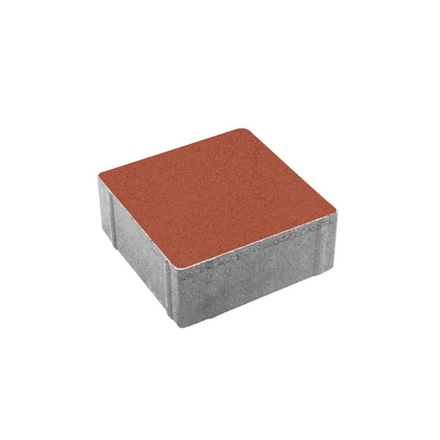 Тротуарная плитка КВАДРАТ 200х200 мм - Стандарт Красный