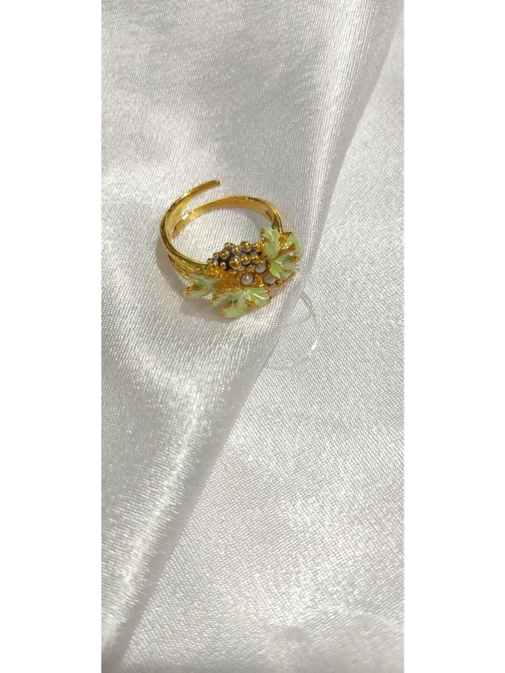 Ювелирное кольцо позолоченное "Лоза" серебро 925