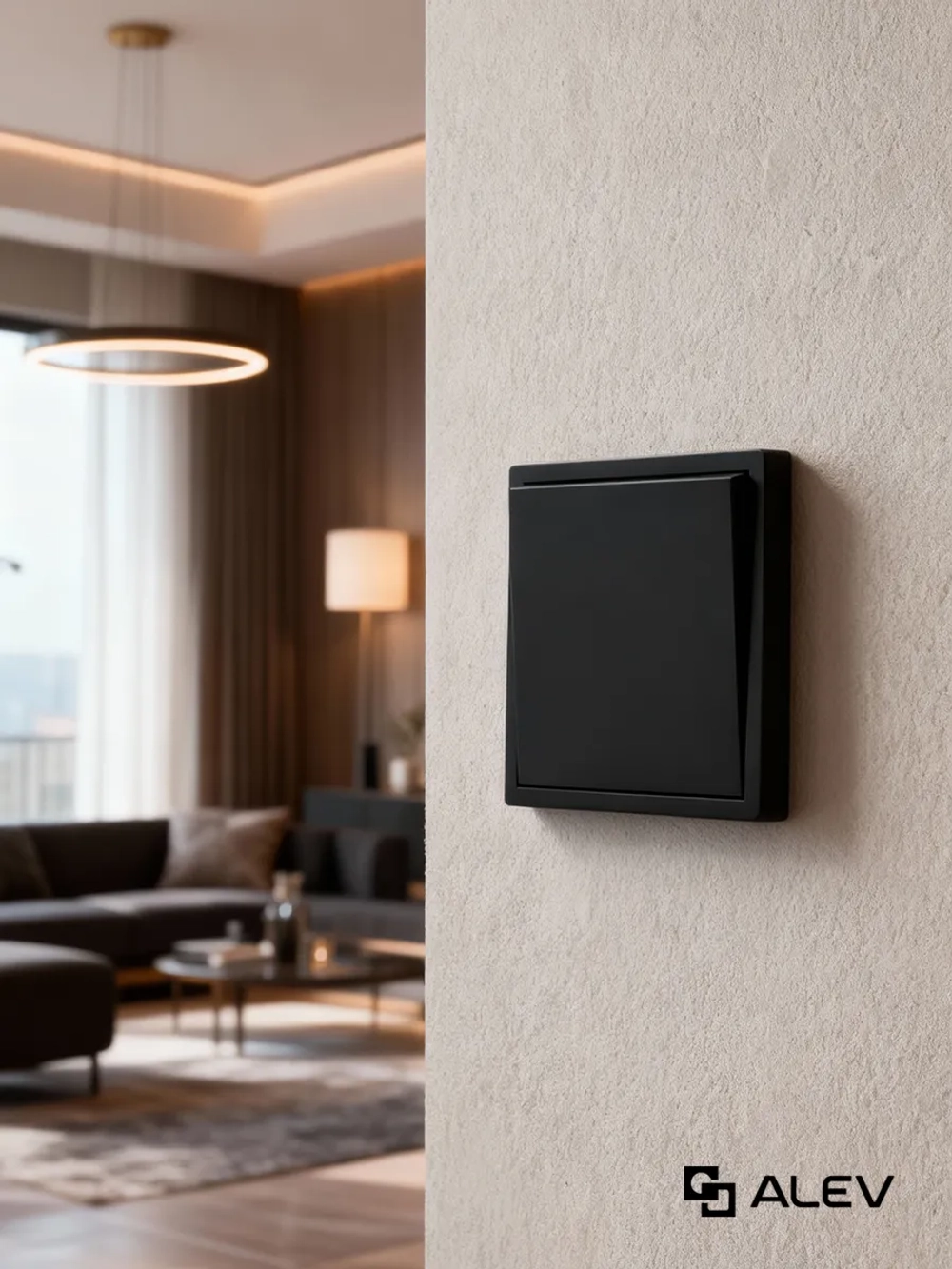 Выключатель проходной одноклавишный черный