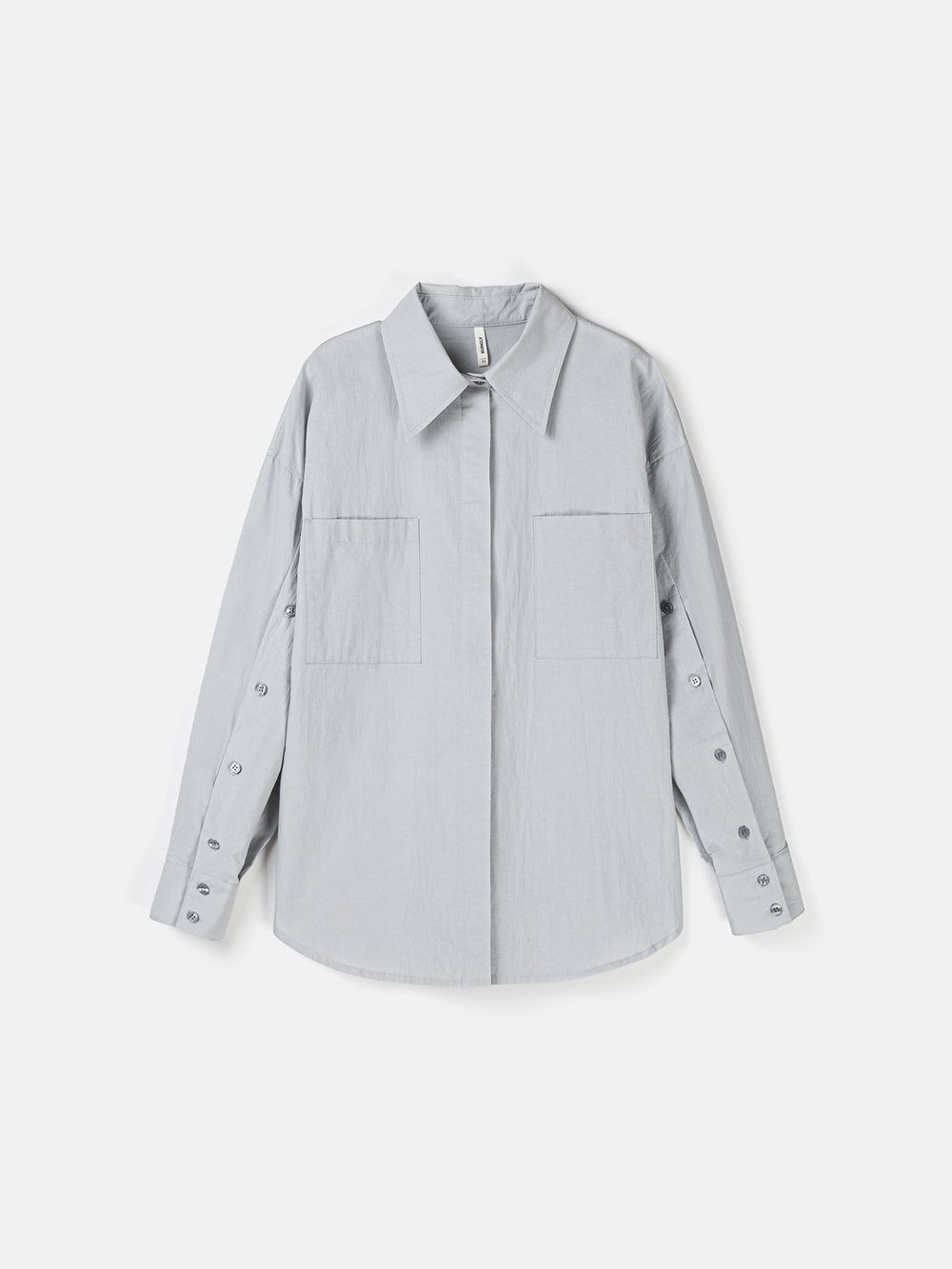 Рубашка из 100% хлопка "Серо-голубая" женская