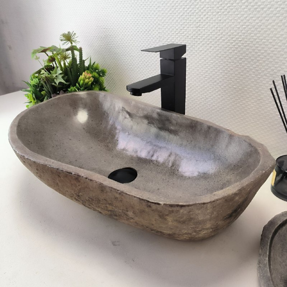 Раковина из речного камня RS-63509 (60*34*15) 0124