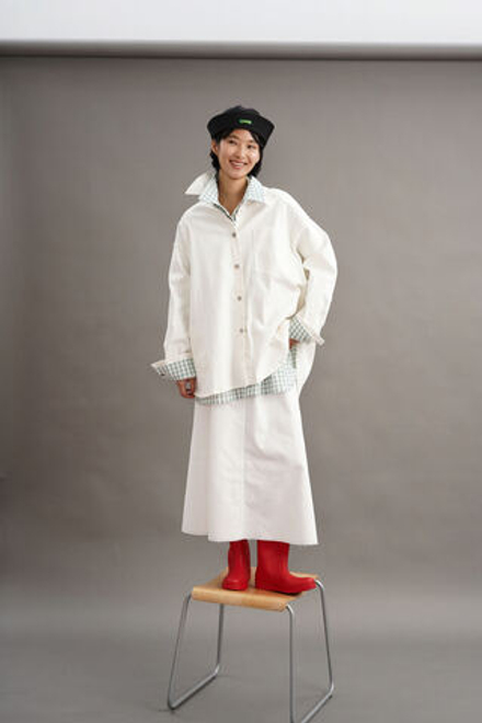 Рубашка оверсайз из джинсы Айвори