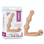 Телесная насадка для двойного проникновения с вибрацией - 15,2 см. (Цвет: телесный)