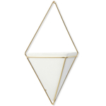 Кашпо для цветов настенное trigg, 22х39 см, белое/латунь