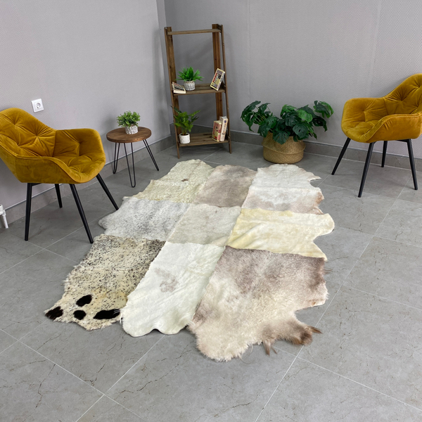 Ковер из 6 шкур \ Натуральная овчина с коротким ворсом.