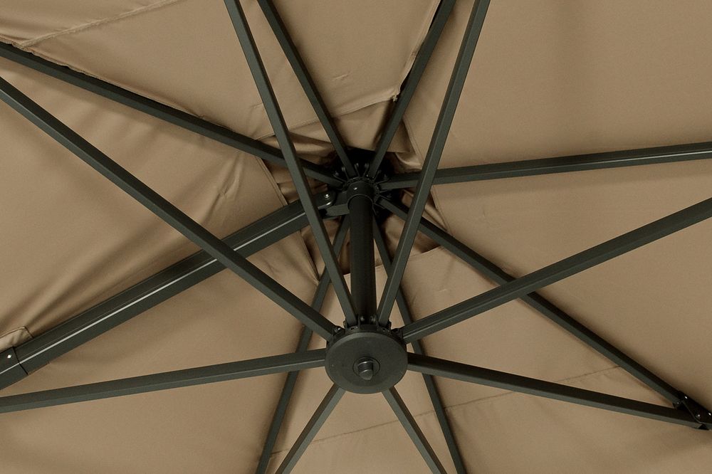 "Римини" зонт уличный 3х4м на боковой алюминиевой опоре, тент бежевый