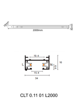 Шинопровод однофазный с питанием и заглушкой Crystal Lux CLT 0.11 01 L2000 BL