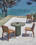 Aiguablava Круглый стол из зеленого цемента Ø90 см