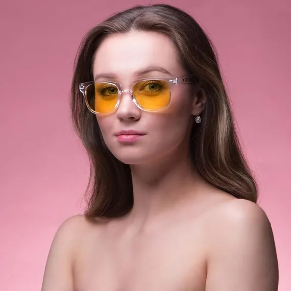 Очки солнцезащитные &quot;OneSun&quot;, uv 400, 14,5 х 14.5 х 5 см, линза 4.5 х 5 х 5 см, жёлтые