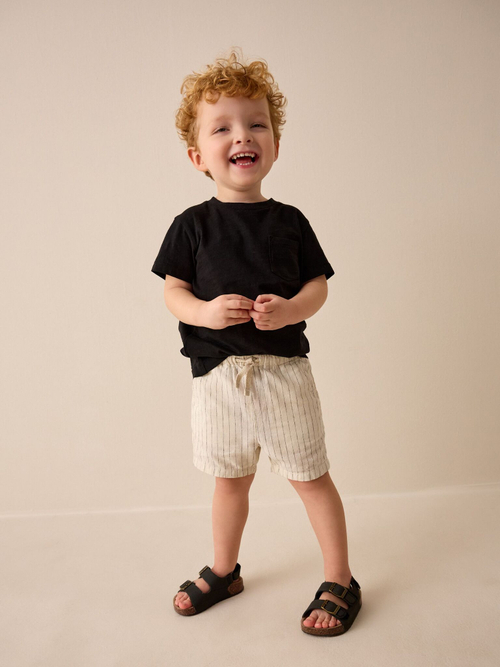 Шорты льняные для мальчика Next AG3-796, Молочный